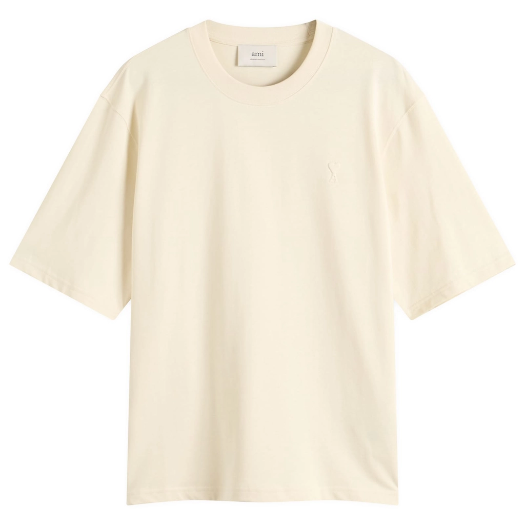 AMI Paris Men's Thick Jersey Tshirt ADC Ivoire